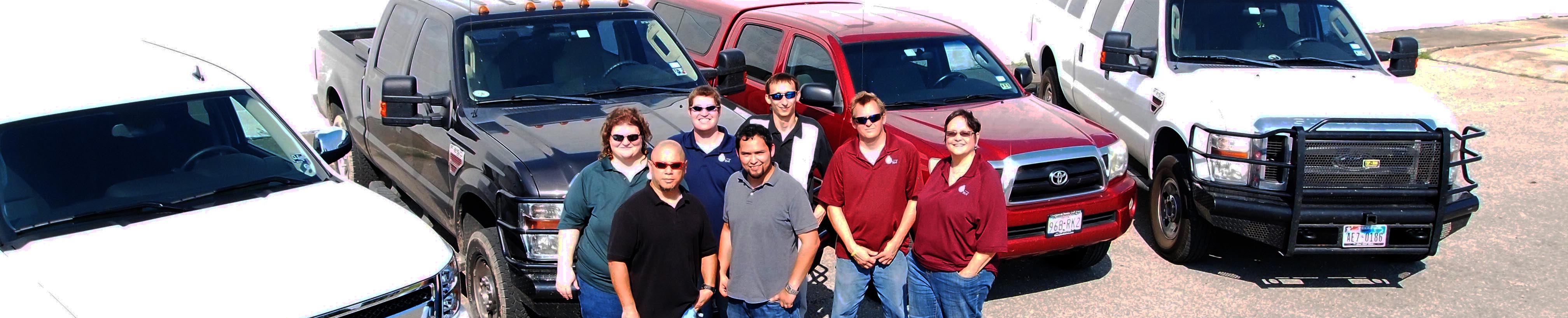 A few of our team and their trusty steeds